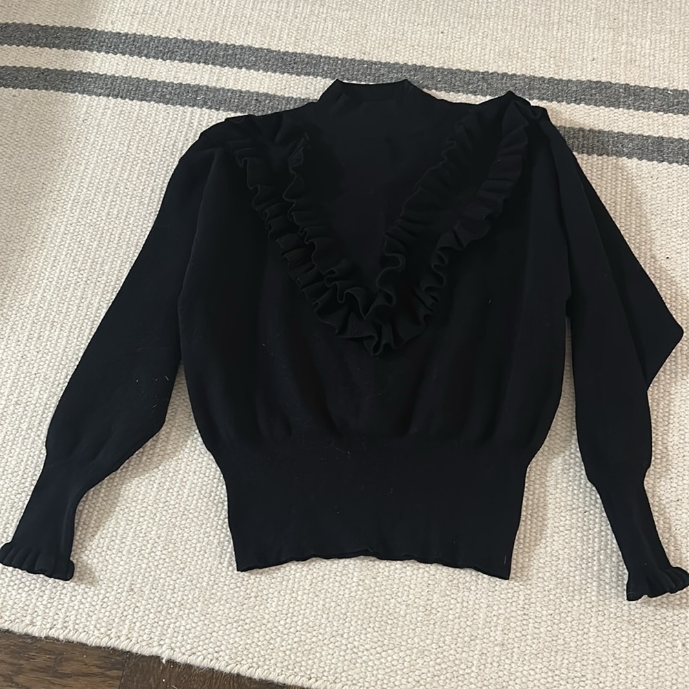 Black ruffle Zara sweater